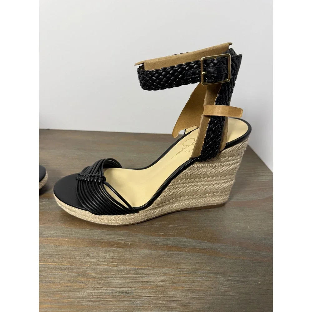 Jessica‎ Simpson Talise Espadrille Platform Wedge Sandals Black Size 11 NWT